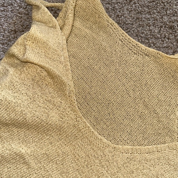 Crochet Knit Tan Dress with slit One Size - Picture 9 of 10